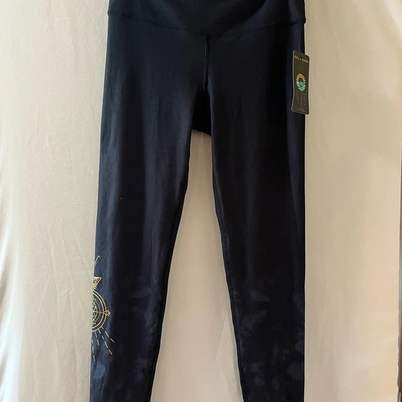 Sol & Mane sacred Cora Tri Legging Black with Gold graphics size Large - Picture 2 of 6